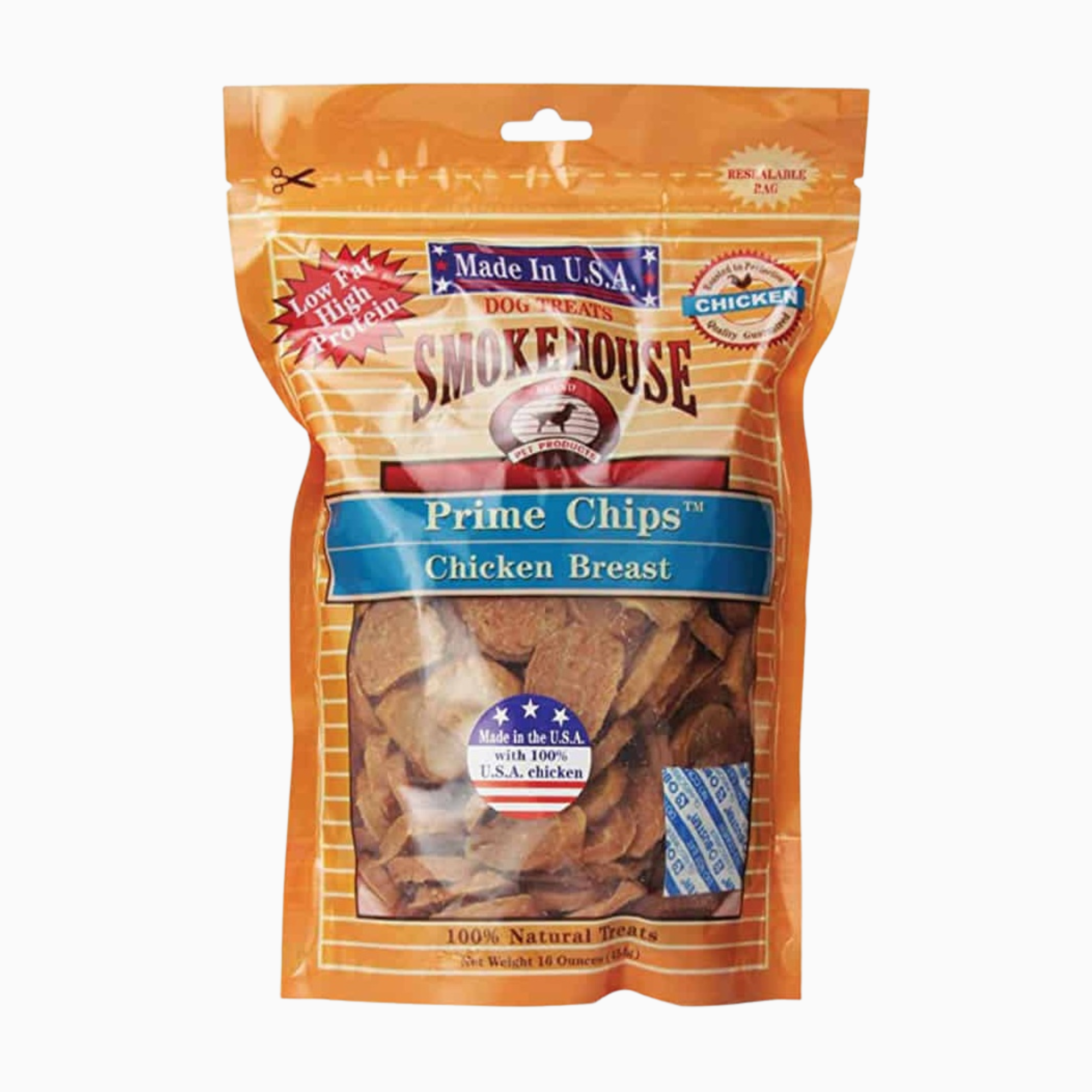 Smokehouse Pet Products-Usa Prime Chips Dog Treats Resealable Bag- Chi