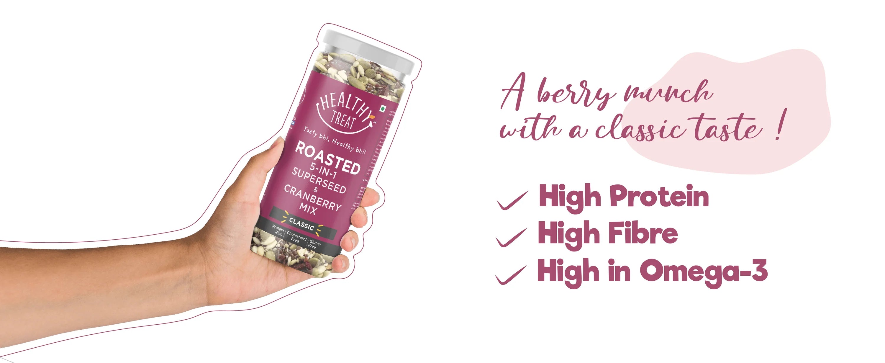 Roasted 5 in 1 SuperSeed Mix with Cranberries 400gm | Protein rich, Nutritious