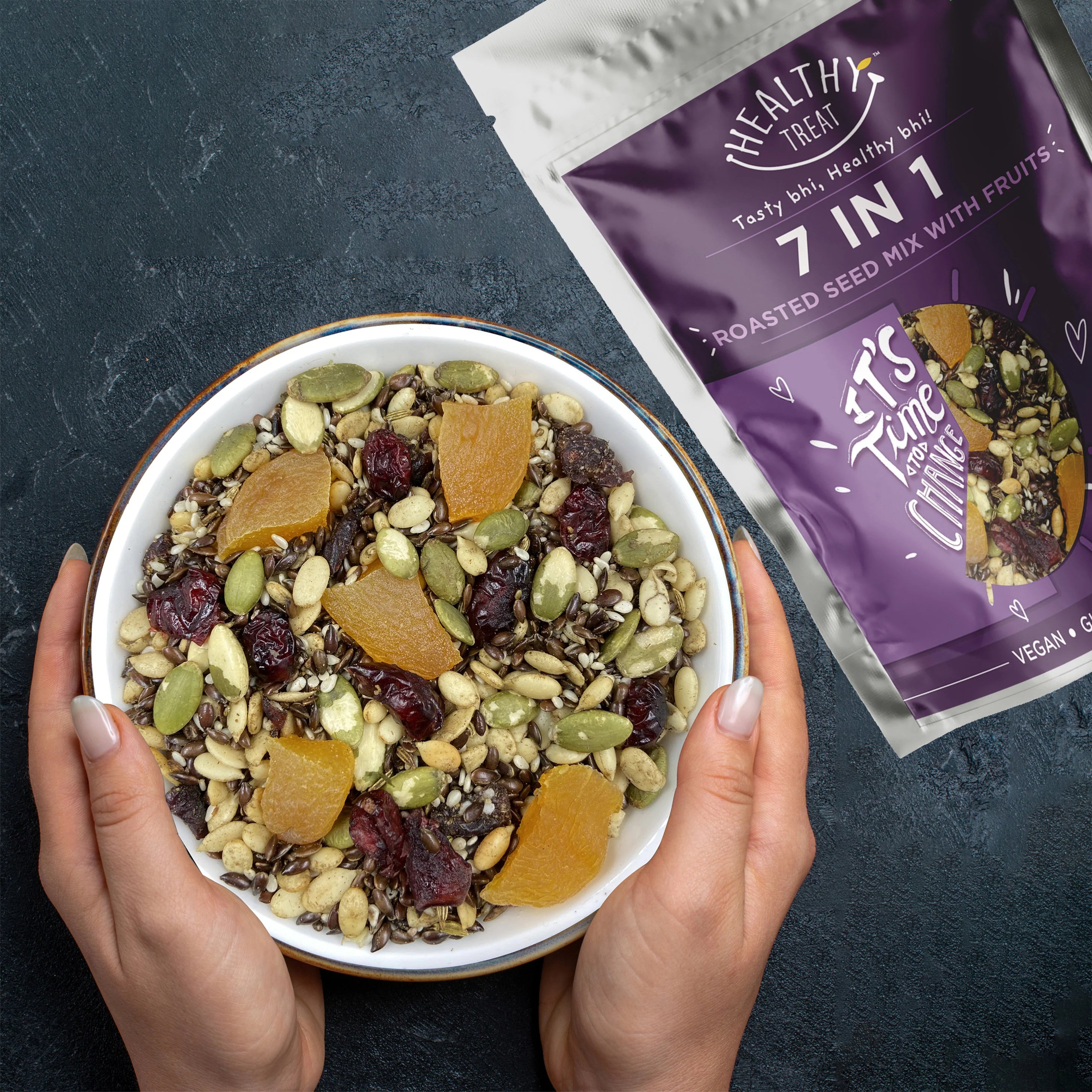 Roasted 7 in 1 Seed Mix with Fruits - Tangy & Nutritious 400g