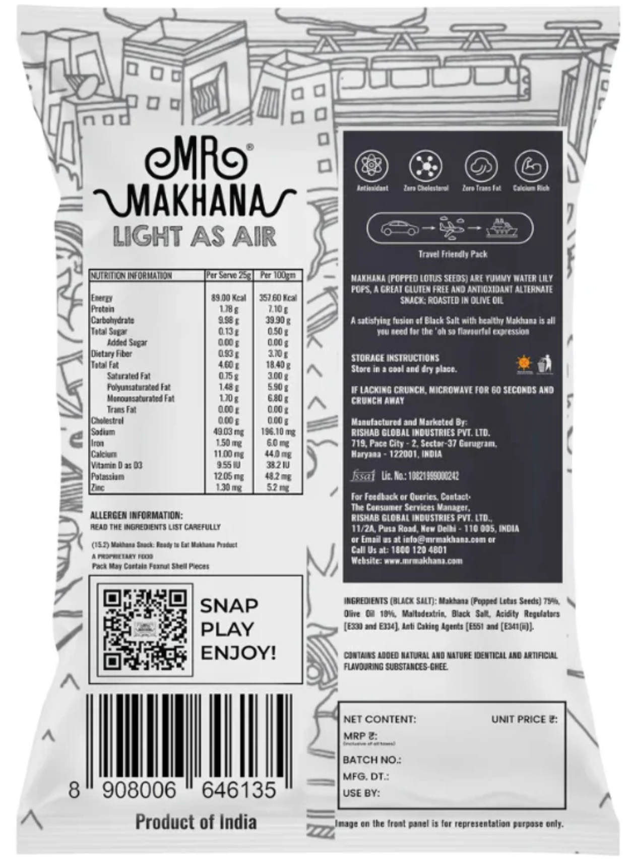 Mr Makhana Black Salt