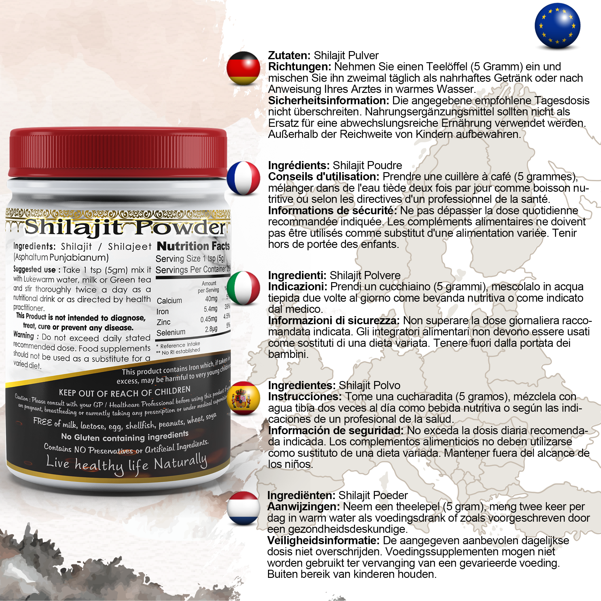 Pure Himalayan Shilajit Powder Fulvic Acid Humic Acid and Minerals 3.5 Oz (100g)-1