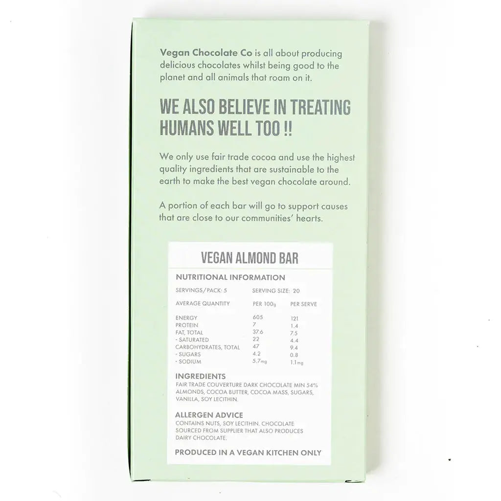 Vegan Almond Bar (100G) Gluten Free (Made in Australia)