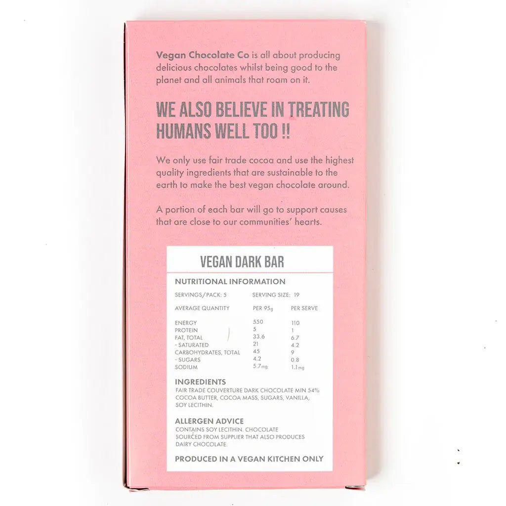 Vegan Dark 55% Bar (95G) (Made in Australia)
